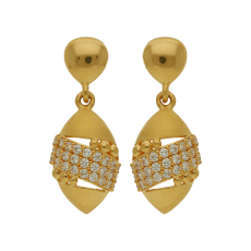 Sharp Glitter Gold Earring With Stones